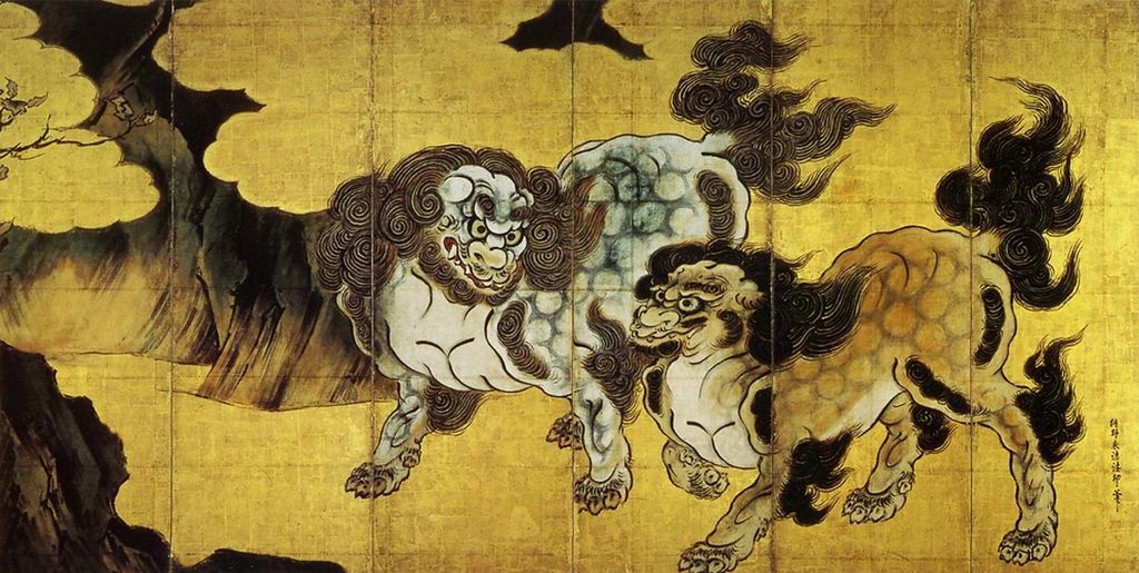 狩野永徳 「唐獅子図」