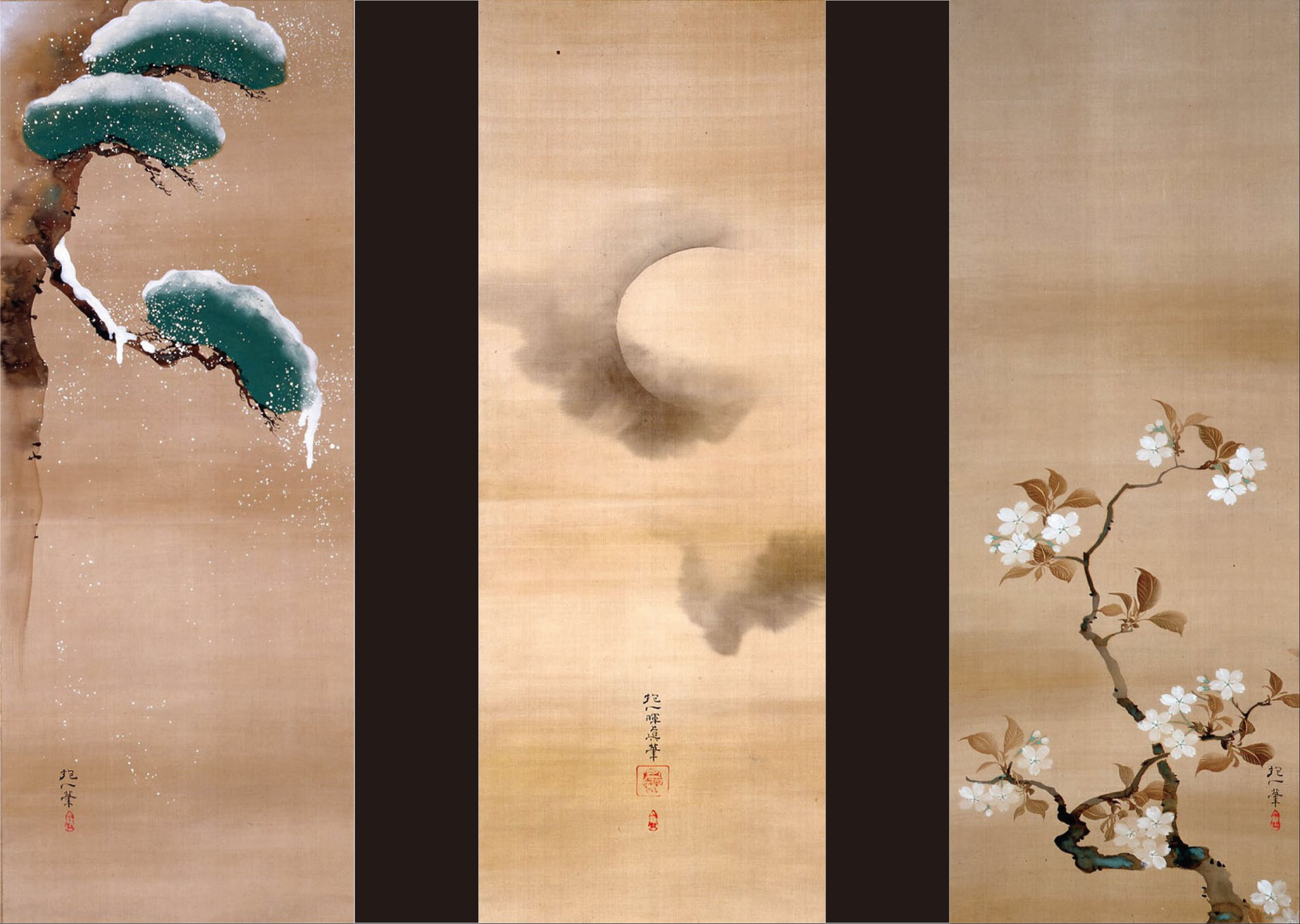 酒井抱一『雪月花図」